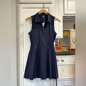 Travis Mathew Navy Sleeveless Women's MoveKnit Sleeveless Zip Dress